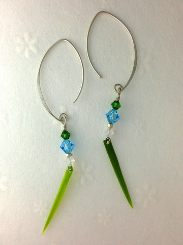 grass leaf earrings