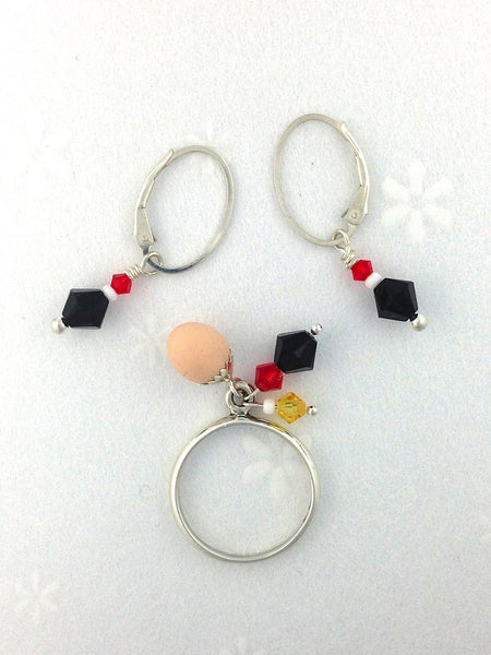 egg earrings and ring set